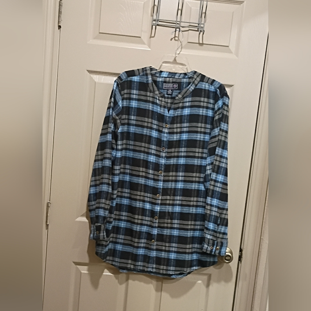 NEW NORTHERN EXPEDITION LIMITED Blue Plaid Flannel Shirt With Tags Attached